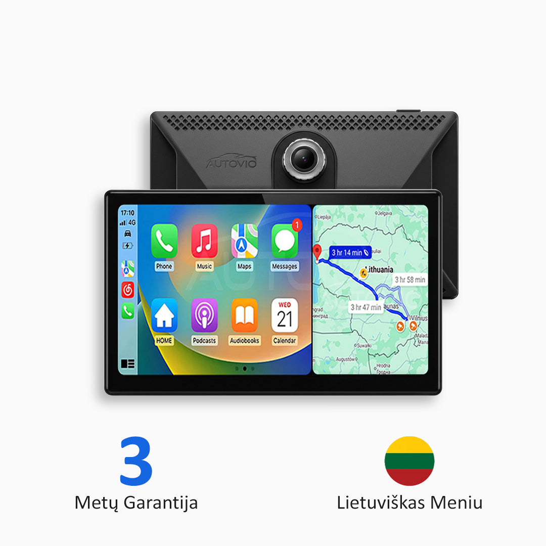 Universali Automobilio Multimedija su „Apple CarPlay“, „Android Auto“ ir Vaizdo Registravimu (2026 Modelis)