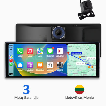 Universali Automobilio Multimedija su „Apple CarPlay“, „Android Auto“ ir Vaizdo Registravimu (2025 Modelis)