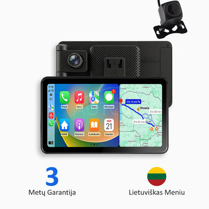Universali Automobilio Multimedija su „Apple CarPlay“, „Android Auto“ ir Vaizdo Registravimu (2026 Modelis)